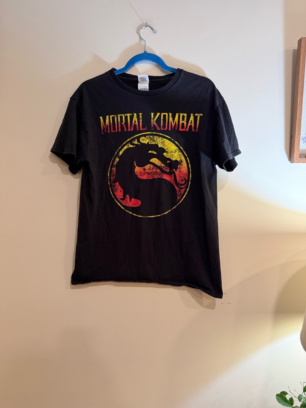 Delta Black Mortal Kombat Graphic Tee with Yellow and Red Logo